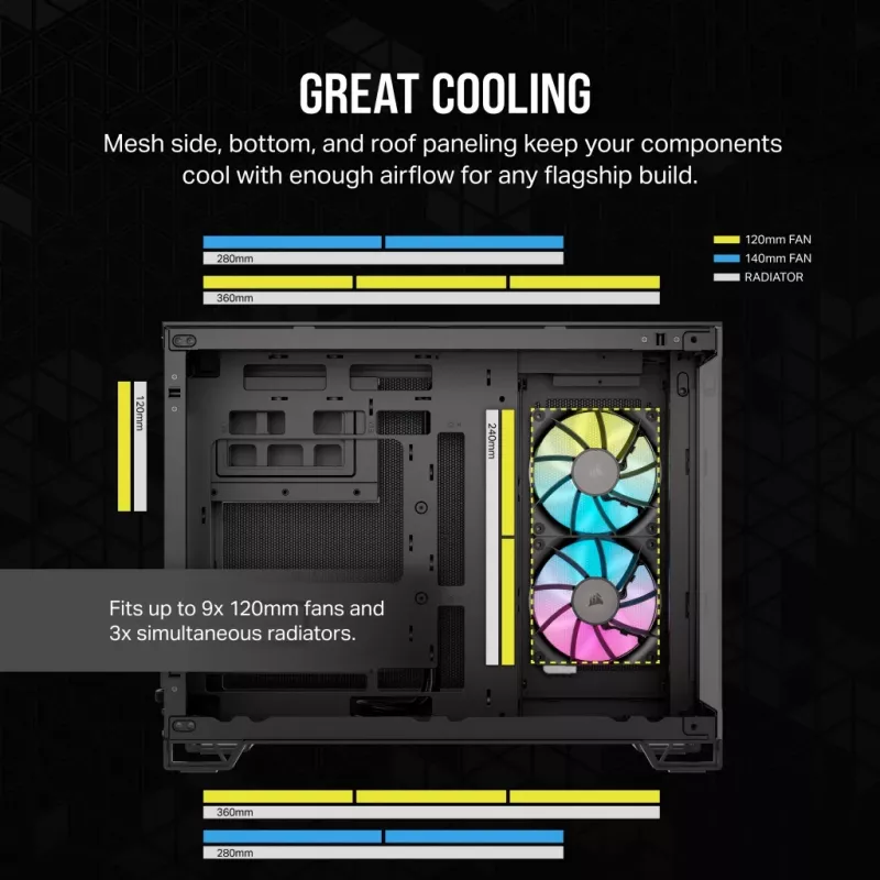 CORSAIR PC-kotelo - iCUE Link 2500X RGB Micro ATX Dual Chamber musta