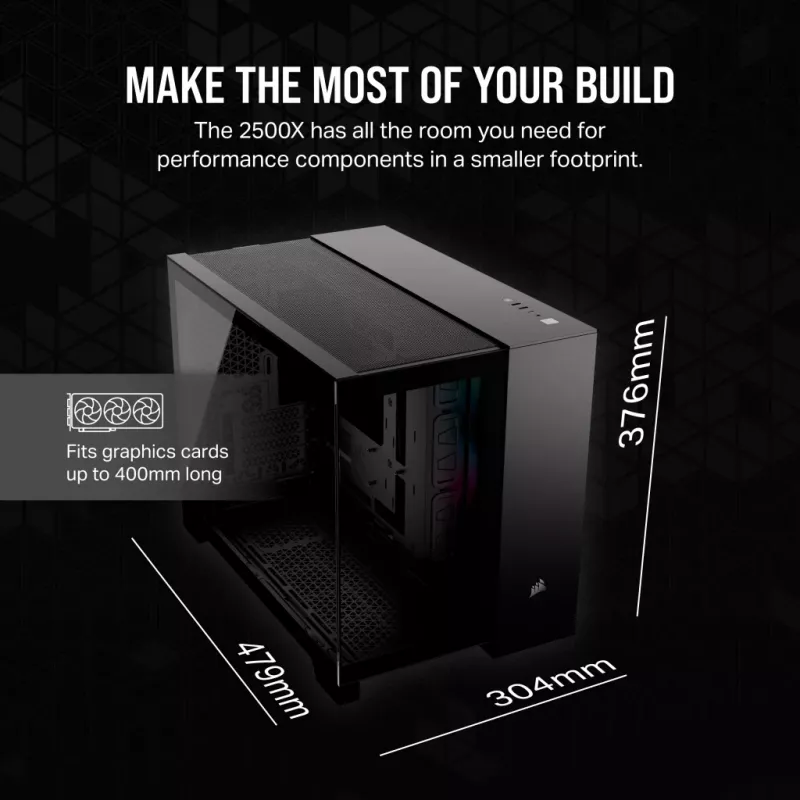 CORSAIR PC-kotelo - iCUE Link 2500X RGB Micro ATX Dual Chamber musta
