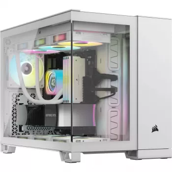 CORSAIR PC-kotelo – iCUE LINK 2500X RGB Micro-ATX Dual-Chamber valkoinen