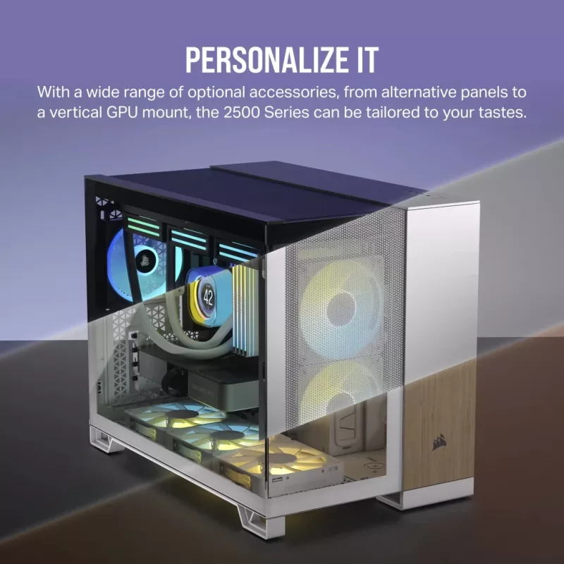 CORSAIR PC-kotelo – iCUE LINK 2500X RGB Micro-ATX Dual-Chamber valkoinen