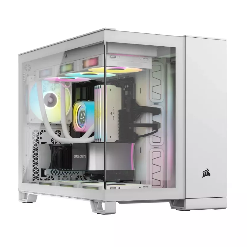 CORSAIR PC-kotelo – iCUE LINK 2500X RGB Micro-ATX Dual-Chamber valkoinen