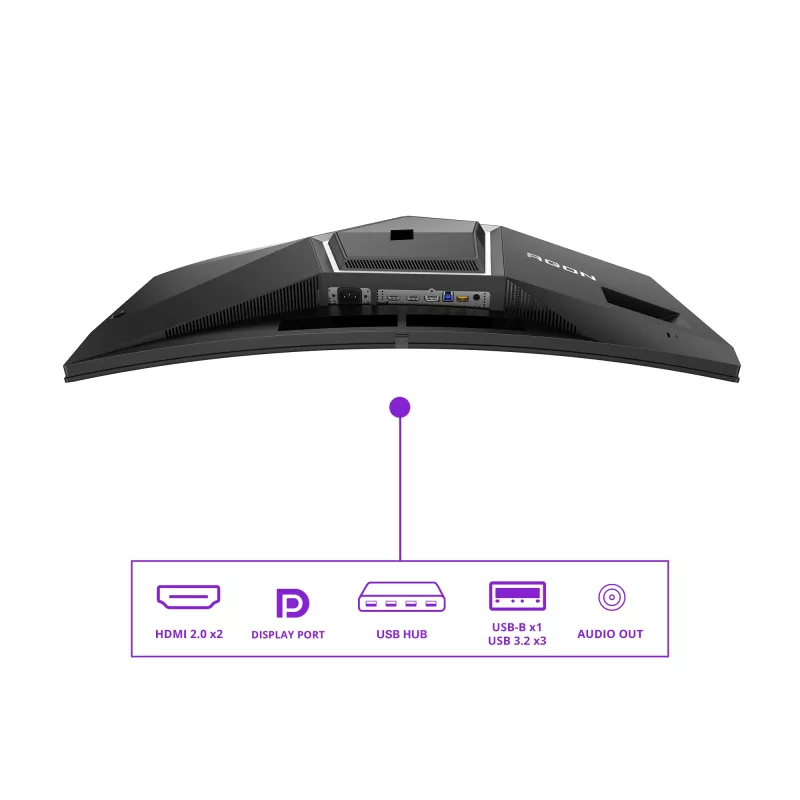 AOC AGON PRO AG346UCD tietokonenäyttö 86,4 cm (34 inch) 3440 x 1440 pikseliä Wide Quad HD QD-OLED musta, harmaa