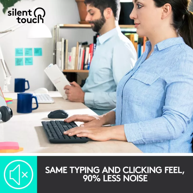 LOGITECH Mk295 Silent Wireless Combo grafiitti Azerty belgialainen