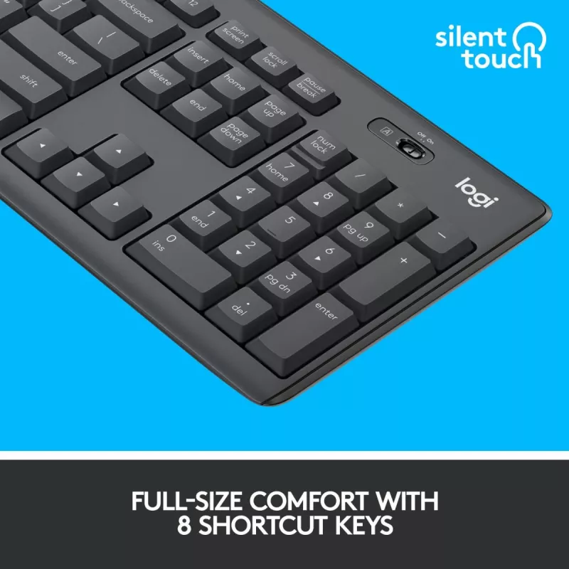 LOGITECH Mk295 Silent Wireless Combo grafiitti Azerty belgialainen