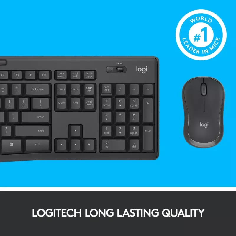 LOGITECH Mk295 Silent Wireless Combo grafiitti Azerty belgialainen