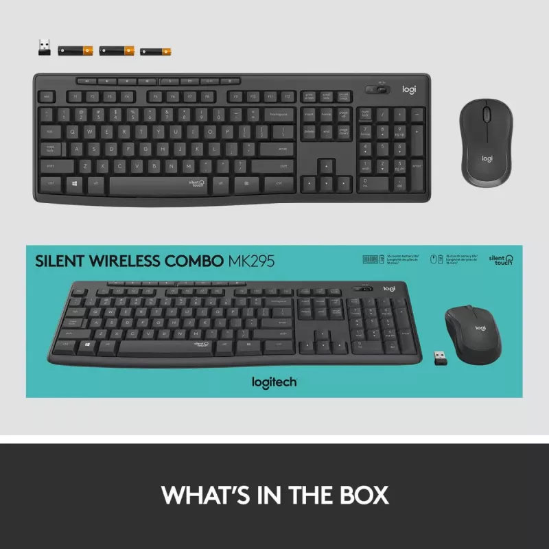 LOGITECH Mk295 Silent Wireless Combo grafiitti Azerty belgialainen