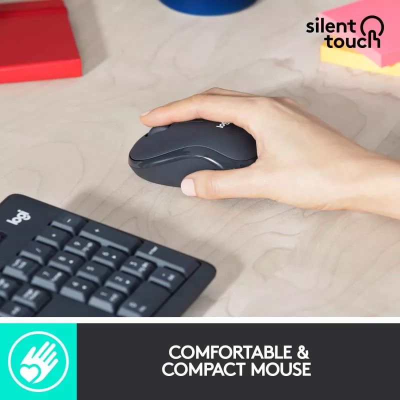 LOGITECH Mk295 Silent Wireless Combo grafiitti Azerty belgialainen