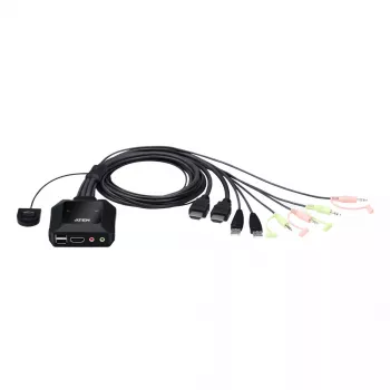 ATEN 2-porttinen USB 4K HDMI KVM-kytkin kaukosäätimellä portin valintaan
