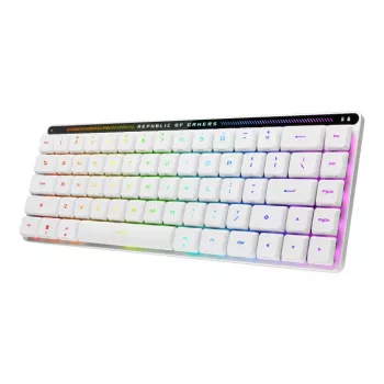 ASUS ROG Falchion RX Low Profile näppäimistö pelikäyttöön USB + RF Wireless + Bluetooth QWERTZ valkoinen