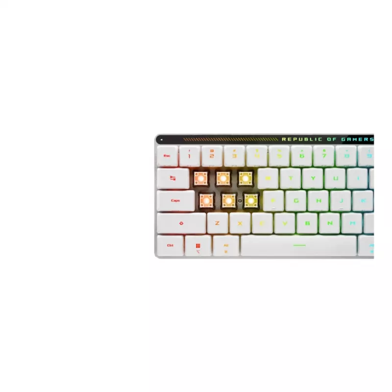 ASUS ROG Falchion RX Low Profile näppäimistö pelikäyttöön USB + RF Wireless + Bluetooth QWERTZ valkoinen