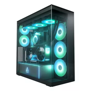 ARCTIC Xtender VG (Mirror Black) Premium E-ATX -tietokonekotelo pystysuoralla GPU-telineellä