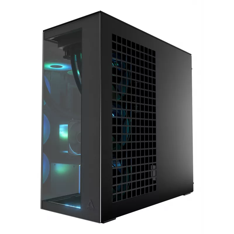 ARCTIC Xtender VG (Mirror Black) Premium E-ATX -tietokonekotelo pystysuoralla GPU-telineellä