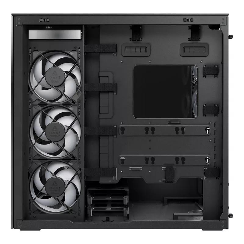 ARCTIC Xtender VG (Mirror Black) Premium E-ATX -tietokonekotelo pystysuoralla GPU-telineellä