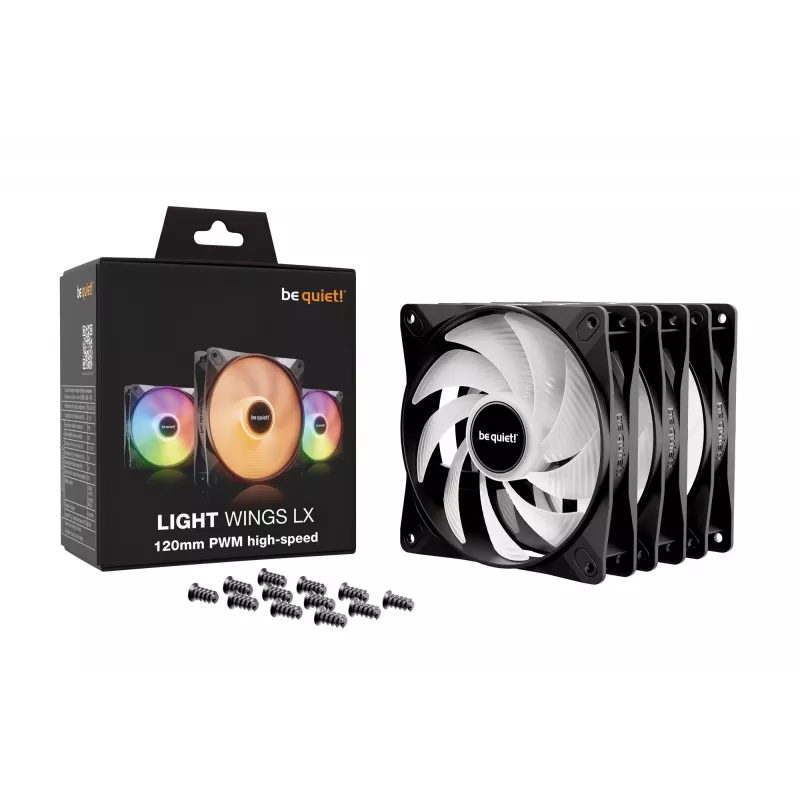 be quiet LIGHT WINGS LX 120mm PWM High Speed 3-Pack musta tietokonekotelon tuuletin 12 cm 3 kpl