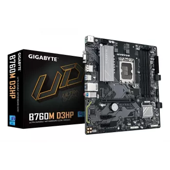 GIGABYTE B760M D3HP emolevy - Intel Core 14. sukupolven suorittimet, 4+1+1 vaihe VRM, jopa 5600MHz DDR5, 2xPCIe 4.0 M.2, GbE LAN, USB 3.2 Gen 1