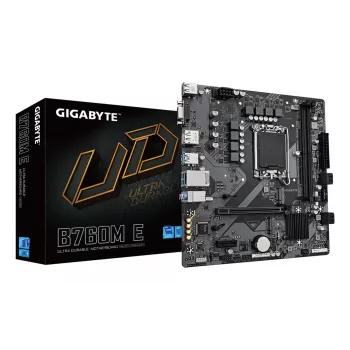 GIGABYTE B760M E emolevy - tukee Intel Core 14. sukupolven suorittimia, 6+1+1 vaihe VRM, jopa 7200MHz DDR5 (OC), 2xPCIe 4.0 M.2, 1 GbE LAN, USB 3.2 Gen 1