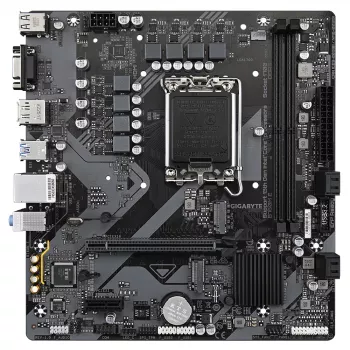 GIGABYTE B760M E emolevy - tukee Intel Core 14. sukupolven suorittimia, 6+1+1 vaihe VRM, jopa 7200MHz DDR5 (OC), 2xPCIe 4.0 M.2, 1 GbE LAN, USB 3.2 Gen 1