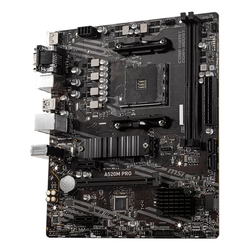 MSI A520M PRO emolevy AMD A520 kanta AM4 micro ATX