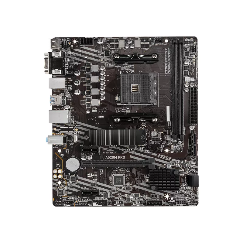 MSI A520M PRO emolevy AMD A520 kanta AM4 micro ATX