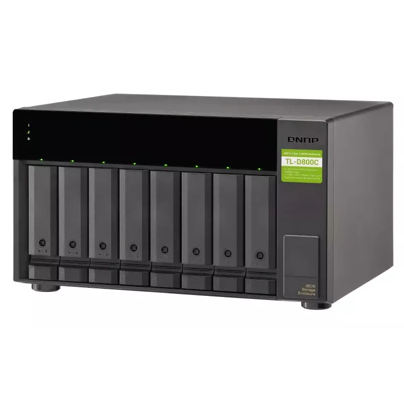 QNAP TL-D800C - kiintolevyteline - JBOD - 8 paikkaa (SATA-600) - USB 3.2 Gen 2 (ulkoinen)