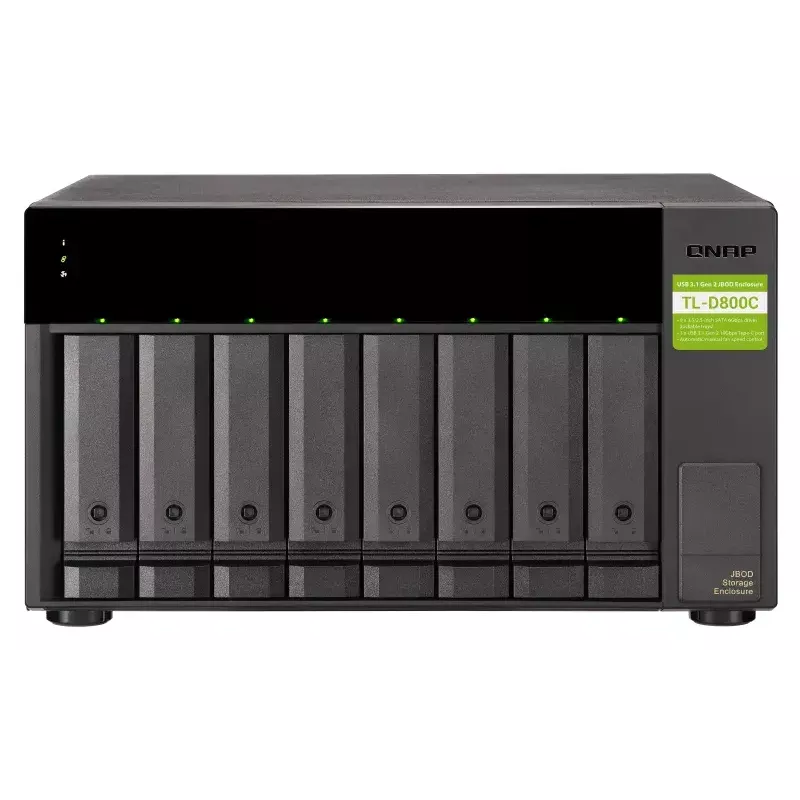 QNAP TL-D800C - kiintolevyteline - JBOD - 8 paikkaa (SATA-600) - USB 3.2 Gen 2 (ulkoinen)