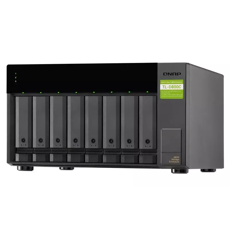 QNAP TL-D800C - kiintolevyteline - JBOD - 8 paikkaa (SATA-600) - USB 3.2 Gen 2 (ulkoinen)