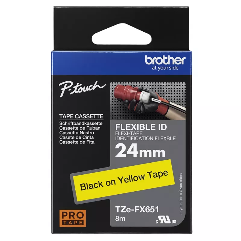 Brother TZE-FX651 tarranauha musta keltaisella TZ