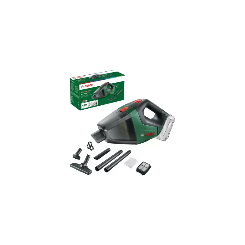 Bosch UniversalVac 18 2-in-1 akkuimuri, akku, kuiva, pussiton, musta, vihreä