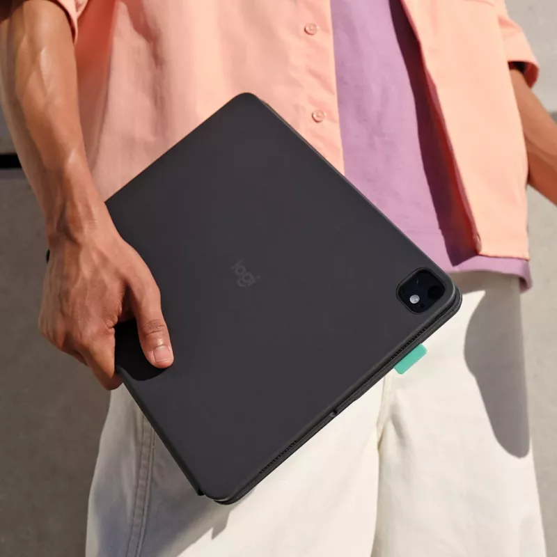 LOGITECH Flip Folio grafiitti – iPad Pro 13 inch (M4) iPad Air 13 inch (M2 & M3) – Qwertz saksa