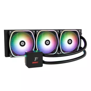 All-in-One-nestemäähdytys ENERMAX Aquafusion II 360 mm, 120 mm tuuletin, 380 W TDP, musta