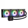 All-in-One-nestemäähdytys ENERMAX Aquafusion II 360 mm, 120 mm tuuletin, 380 W TDP, musta