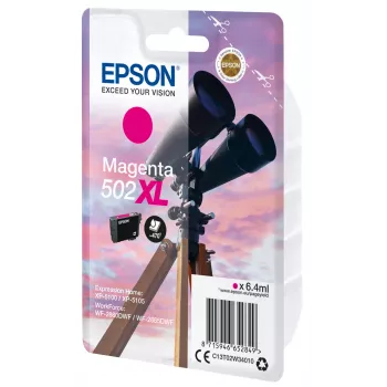 Epson yksittäispakkaus magenta 502XL muste, korkea (XL) riittoisuus, magenta, pigmenttimuste, 6,4 ml, 1 kpl, 470 sivua