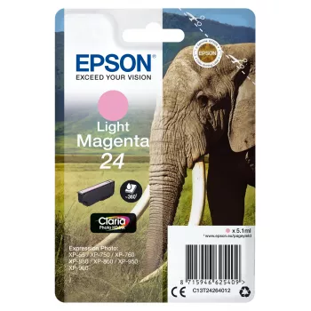 Epson Elephant yksittäispakkaus vaaleanmagenta 24 Claria Photo HD muste