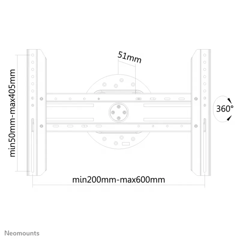 Neomounts LED-WR100musta TV-seinäteline 37-75 tuumaa - kiertyvä