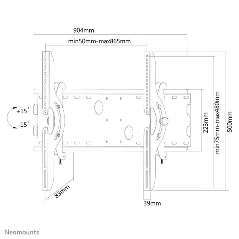 Neomounts PLASMA-W200BLACK TV-seinäteline 37-85 tuumaa - kallistettava