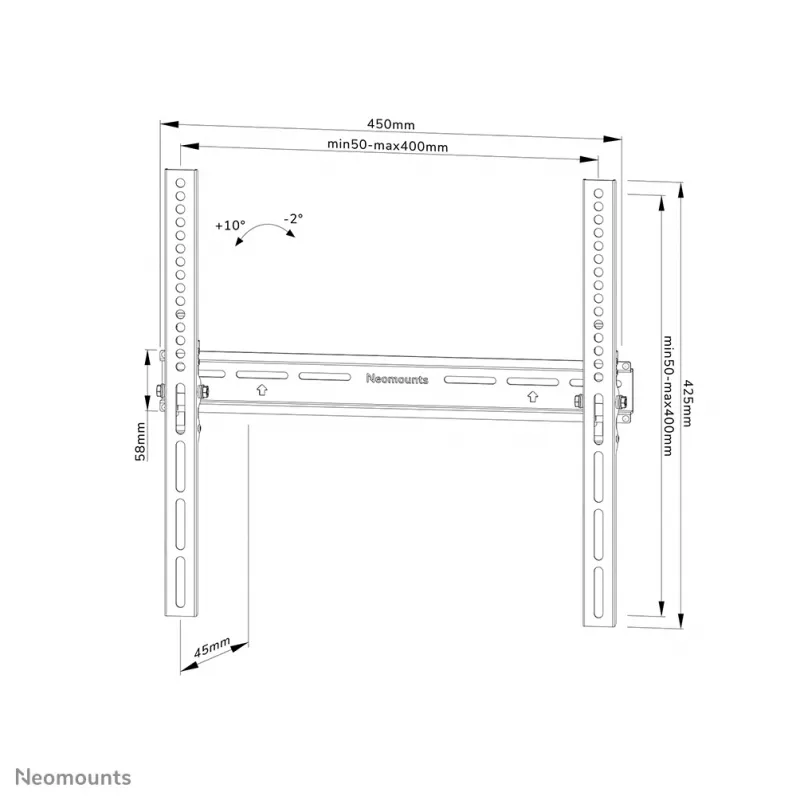Neomounts WL35-350BL14 TV-seinäteline 32-65 tuumaa – kallistettava – lukittava – helppo asennus