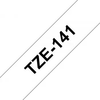 Brother TZE-141 tarranauha, musta läpinäkyvällä