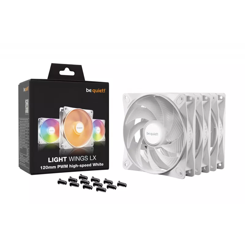 be quiet! LIGHT WINGS LX 120mm PWM High Speed 3 kpl:n pakkaus valkoinen