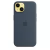 APPLE iPhone 14 - silikonikotelo MagSafe-yhteensopiva - Storm Blue