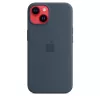 APPLE iPhone 14 - silikonikotelo MagSafe-yhteensopiva - Storm Blue