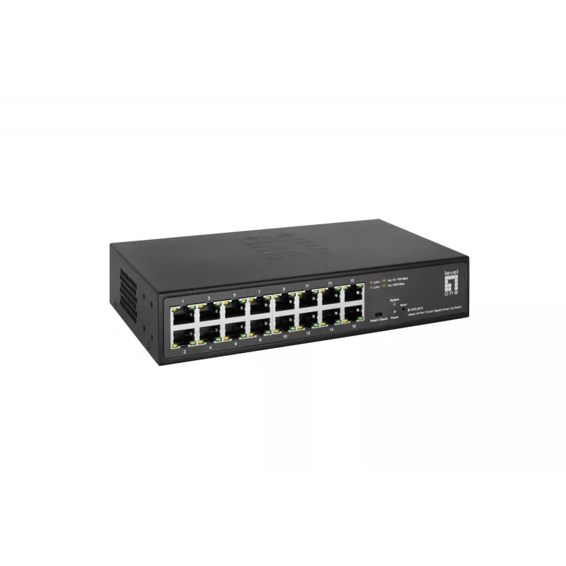 Hallittava kytkin LevelOne Hilbert 10 inch 16-porttinen Gigabit Smart Lite -kytkin