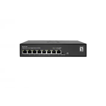 LevelOne Hilbert 10 inch 8-porttinen Gigabit Smart Lite -kytkin, 8 x Gigabit RJ45 (10/100/1000)