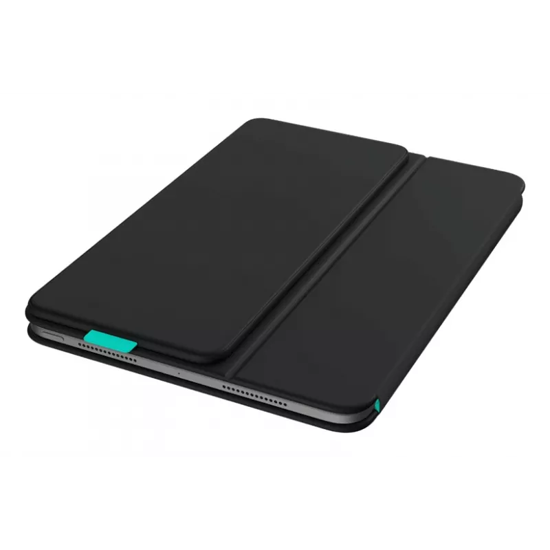 Näppäimistö-folio-kotelo Logitech Flip Folio QWERTZ saksa iPad Pro/Air 11 tuuman, Bluetooth, grafiitti, akku 90 mAh