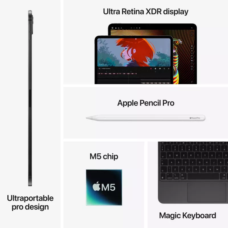 APPLE iPad Pro M5 - 13 tuuman - Wi-Fi - 2 TB - vakioglas - Space Black