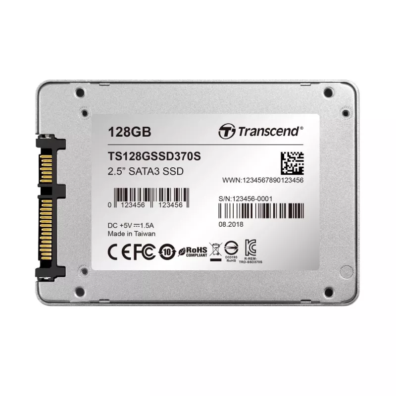 TRANSCEND SSD 370 128GB 2.5in SATA III 6gb/s MLC alumiinikotelo