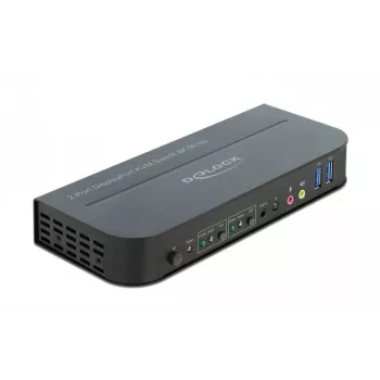 DELOCK DisplayPort 1.4 KVM -kytkin 8K 30 Hz USB 3.0 + ääni