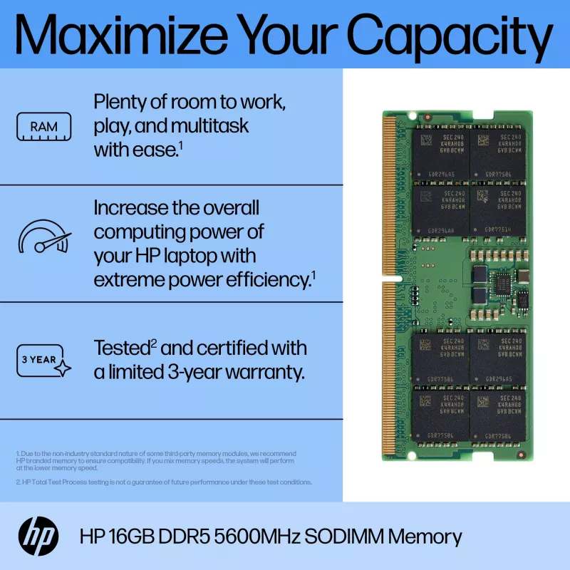 Muistimoduuli HP 16GB DDR5 5600 SODIMM 1 x 16 GB 5600 MHz