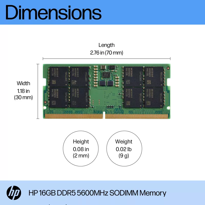 Muistimoduuli HP 16GB DDR5 5600 SODIMM 1 x 16 GB 5600 MHz