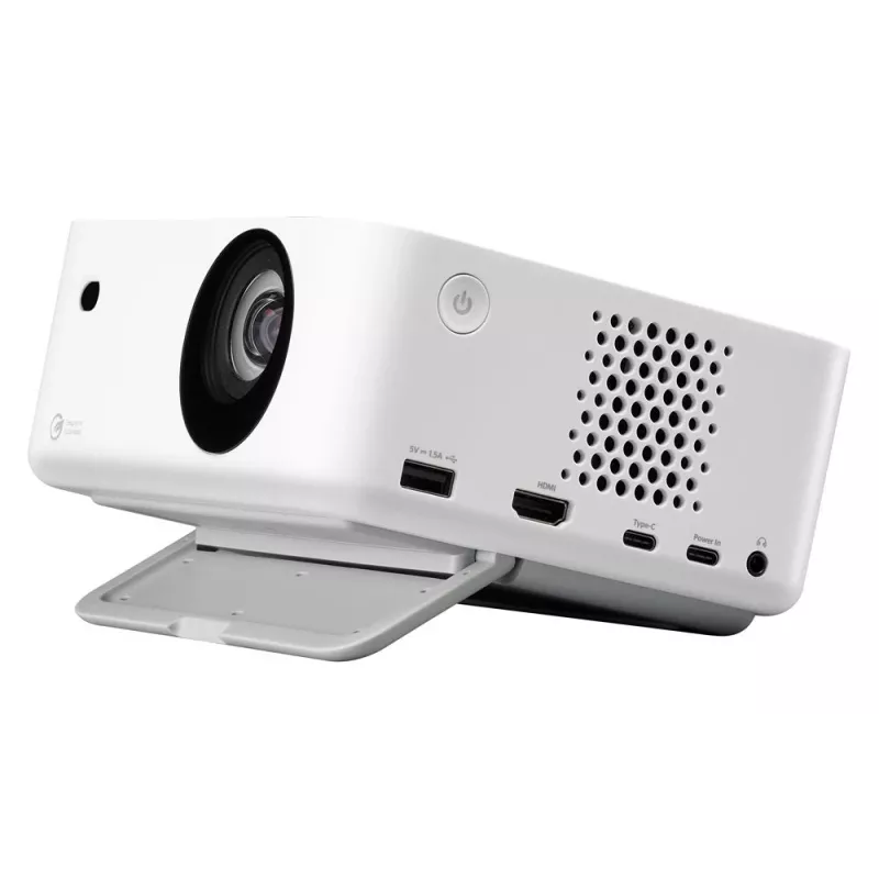 Optoma ML1080ST kannettava lyhyen projisointietäisyyden laser-DLP-projektori, Full HD 1920x1080, 1200 lm, USB-C, IPX5, valkoinen