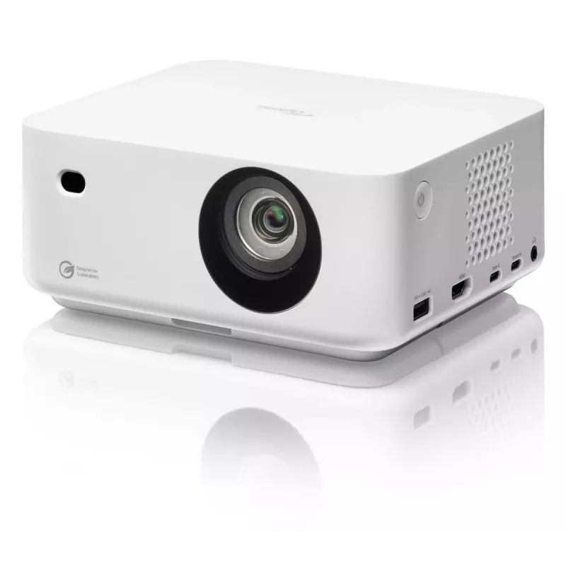 Optoma ML1080ST kannettava lyhyen projisointietäisyyden laser-DLP-projektori, Full HD 1920x1080, 1200 lm, USB-C, IPX5, valkoinen